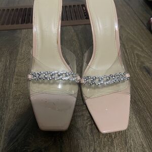 Elegant Pink Women's Shoes with Rhinestone Detail